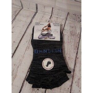 DANSKIN Shoe 5-9.5 Sock 9-11 Women's Gray/Blue Lightweight Yoga Sock Toeless NWT